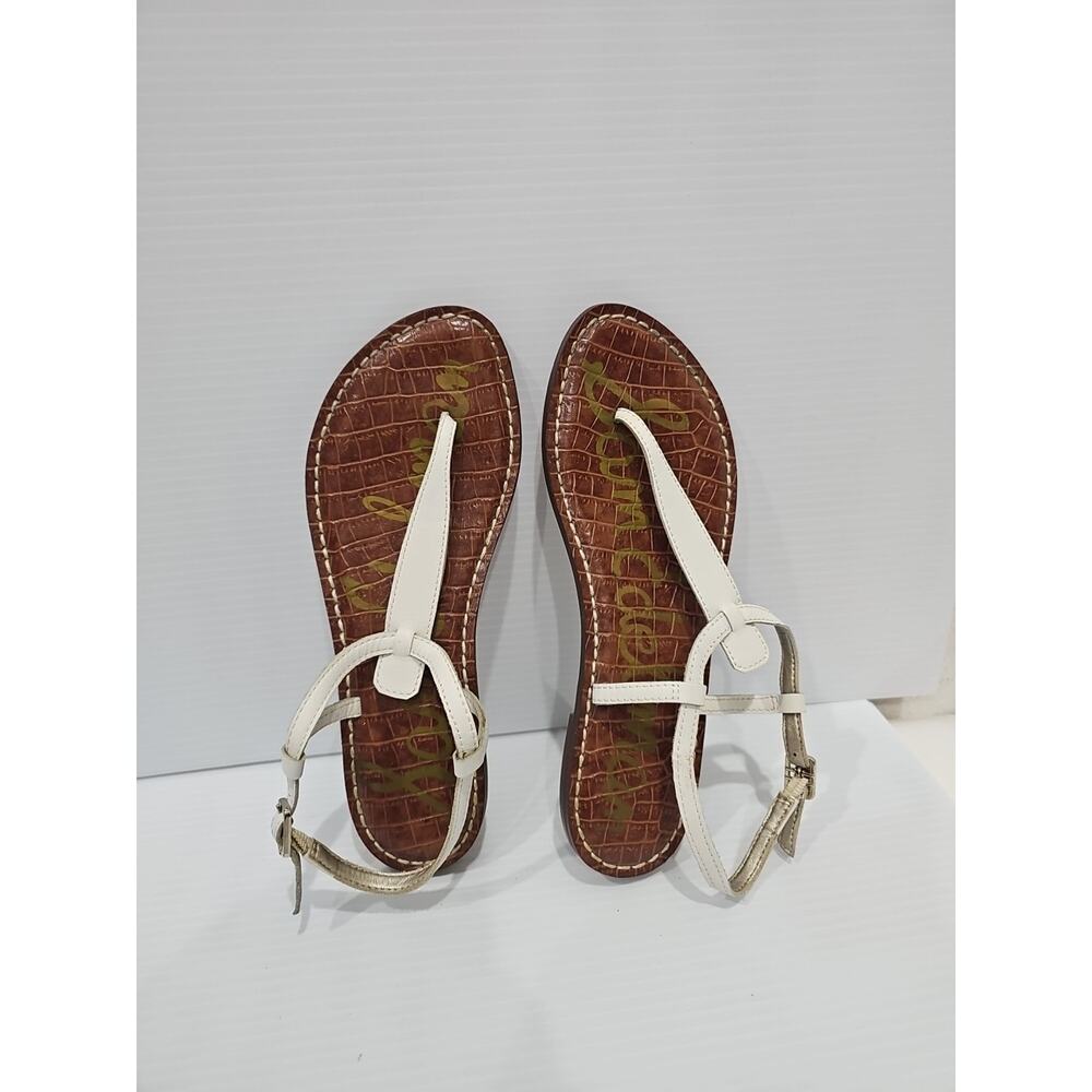 SAM EDELMAN Women's Flats Sandals White Leather Size 7